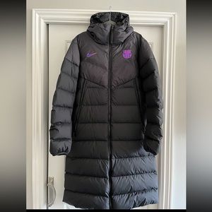 Football Club Barcelona Long Down Coat Nike Sz Med